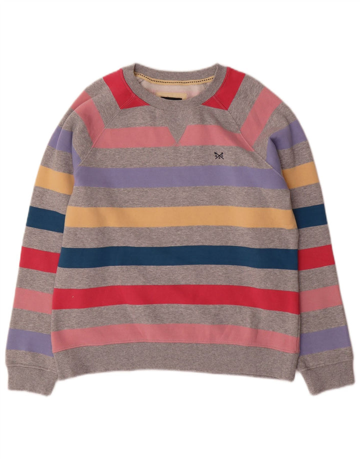 CREW CLOTHING Sweat-shirt pour femme UK 10 Petit rayé multicolore