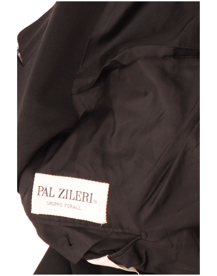 PAL ZILERI Mens Double Breasted Blazer Jacket IT 56 3XL Black Wool