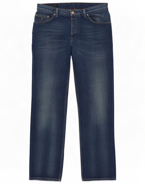 Tommy Hilfiger Jean droit pour homme W34 L30 Bleu Coton