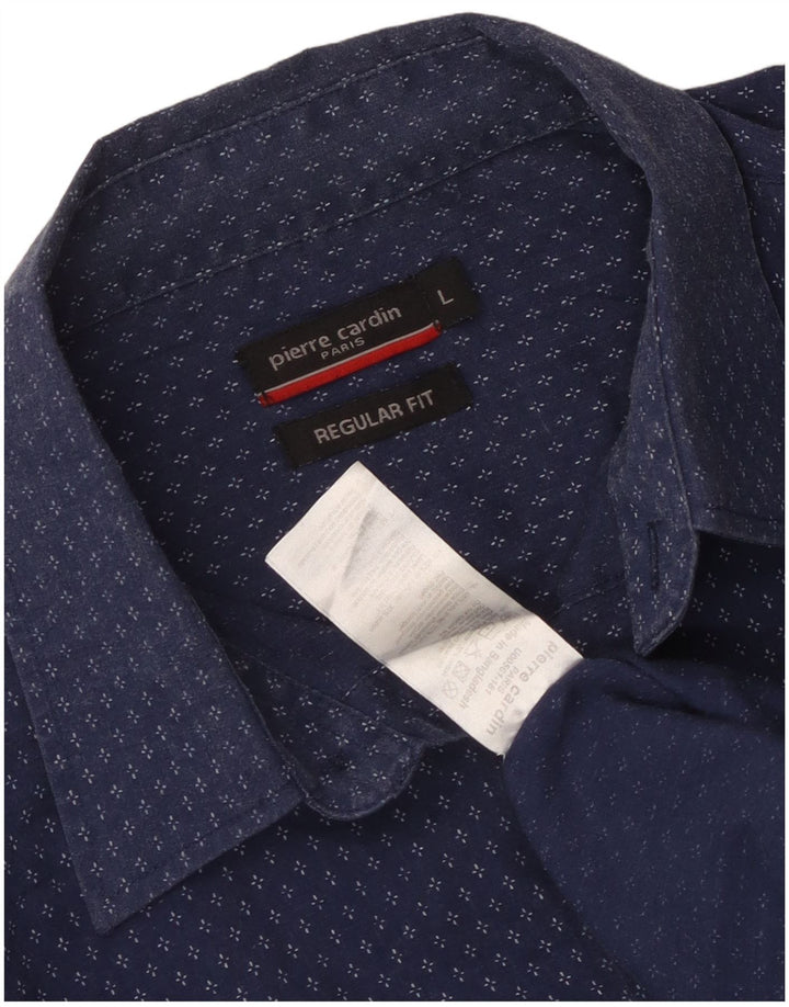 Pierre Cardin Chemise Coupe Régulière Homme Grand Bleu Marine Floral Polyester