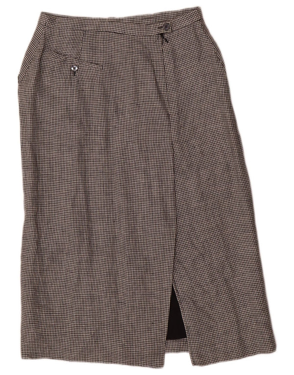 vintage Femme Midi Jupe UK 10 Petit W28 Gris Pied-de-poule