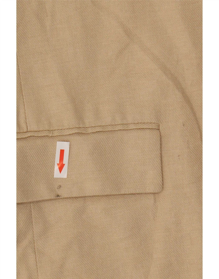 Zara Veste blazer ouverte à manches 3/4 pour femme UK 12 Beige moyen