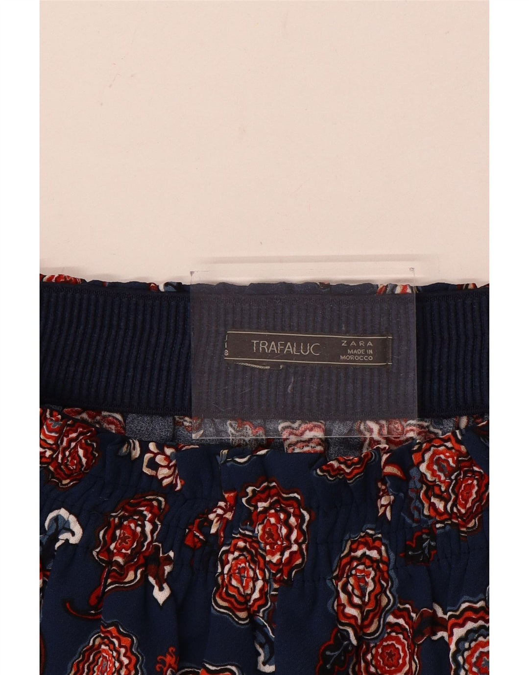 Zara Femme Mini Jupe Medium W28 Bleu Marine Floral