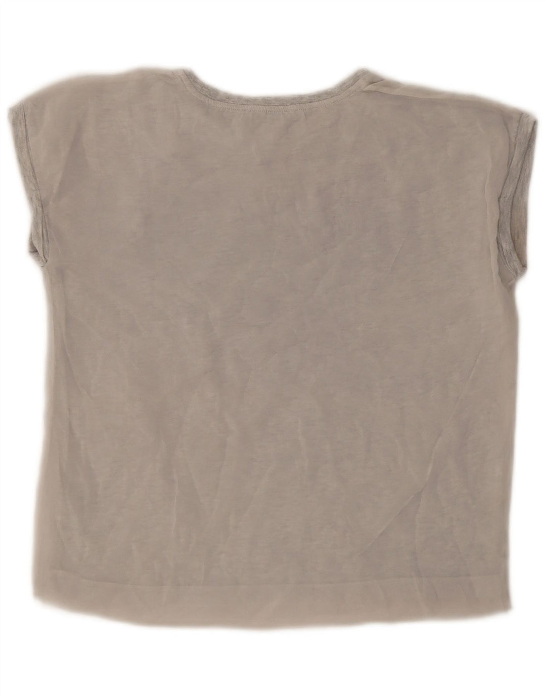 Zara Womens Graphic T-Shirt Top UK 10 Petit Gris Polyester
