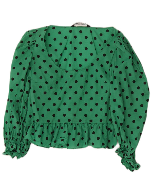 Zara Chemisier à manches longues pour femme UK 10 Petit pois vert