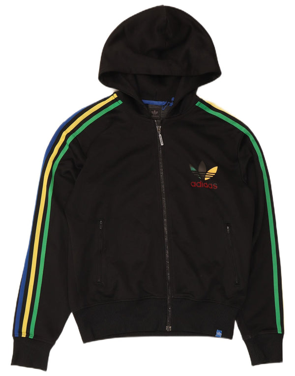 Adidas Pull à capuche zippé pour homme en polyester noir moyen
