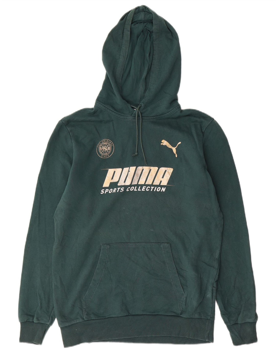 Puma Pull à Capuche Graphique Homme Vert Moyen Coton