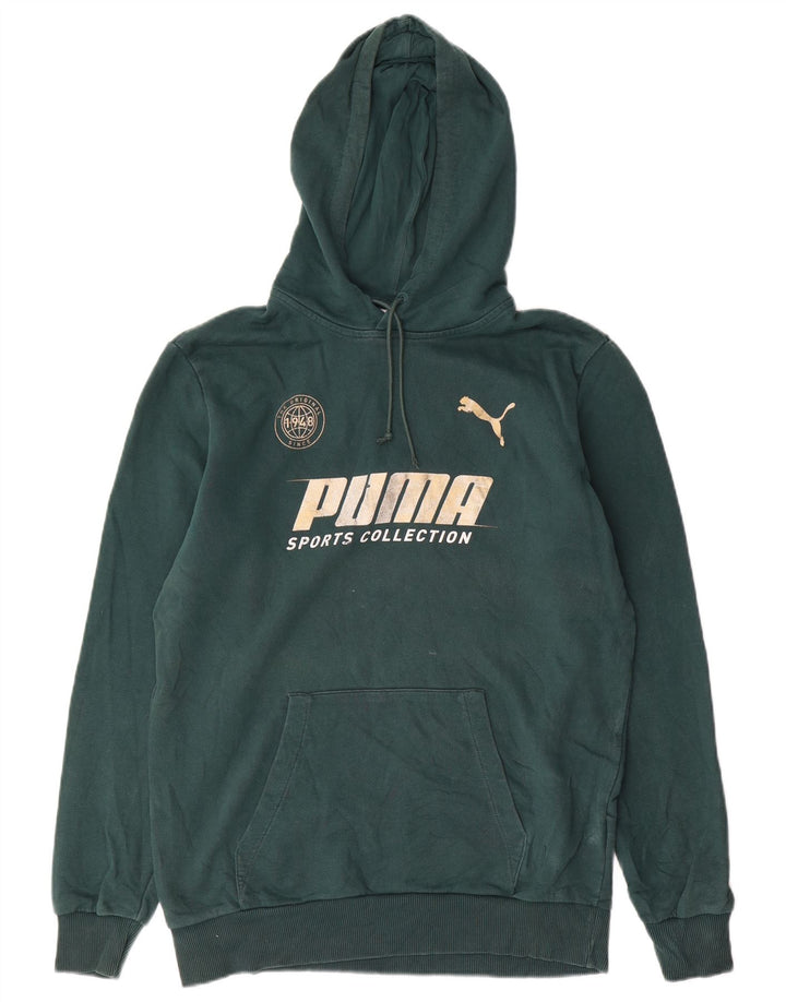 Puma Pull à Capuche Graphique Homme Vert Moyen Coton