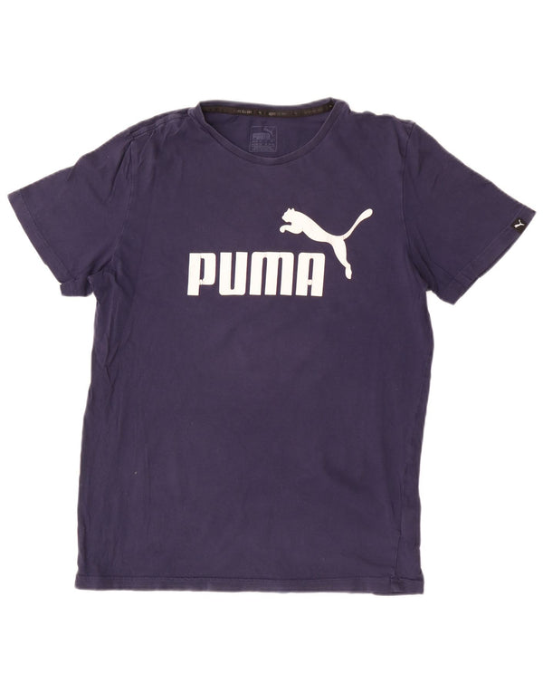 Puma T-Shirt Graphique Garçon 15-16 ans Bleu Marine Coton