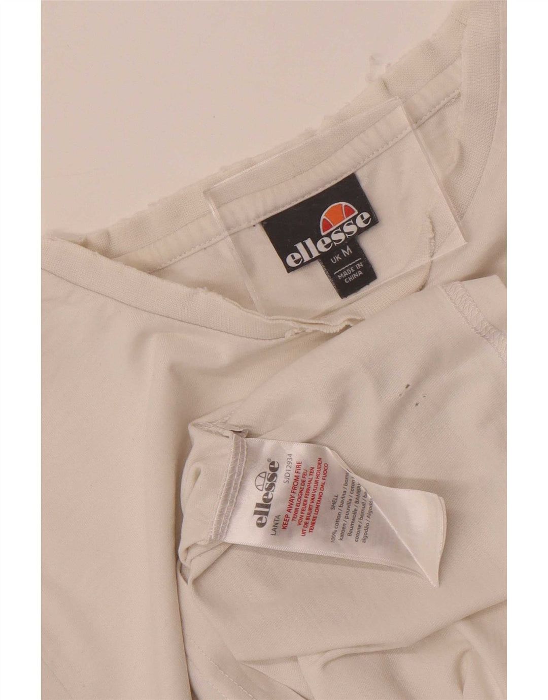 Ellesse T-shirt graphique en coton color block blanc moyen |