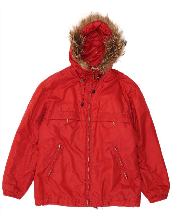 Belfe & Belfe Veste imperméable à capuche pour femme UK 14 Large Rouge Polyester