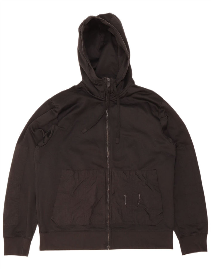 Nike Pull à capuche zippé Dri Fit pour homme en polyester noir moyen
