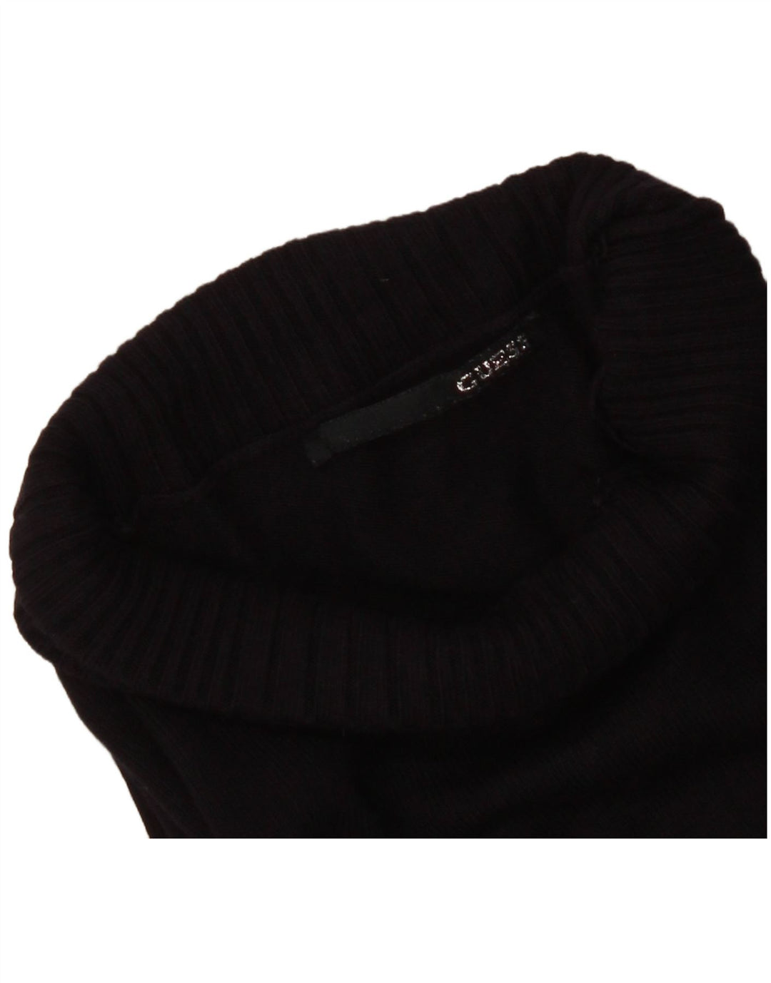 Guess Pull graphique à col roulé pour femme UK 8 Small Noir