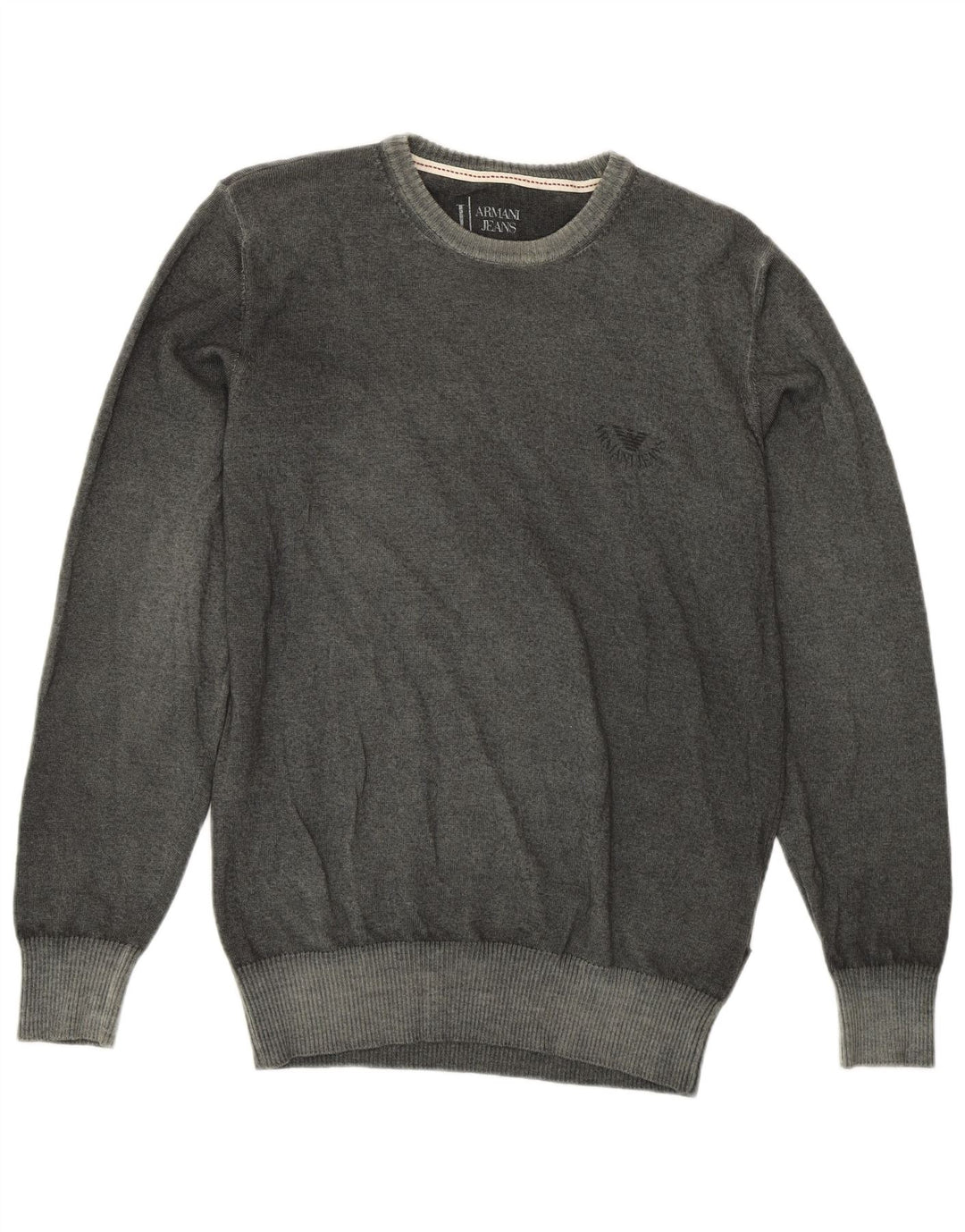 Armani Pull col rond en laine vierge vert moyen homme