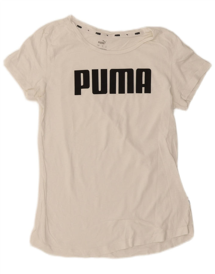 Puma T-shirt graphique pour femme UK 10 Small Blanc