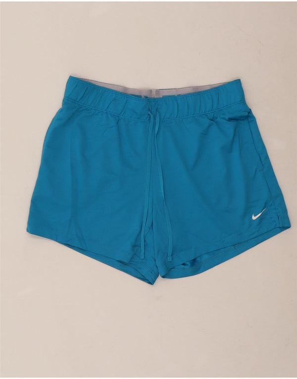 NIKE Short de sport Dri Fit pour femme UK 10 Petit Bleu Polyester