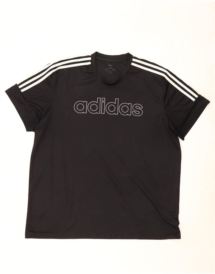 Adidas Hommes Climalite Graphic T-Shirt Top 2XL Noir Polyester