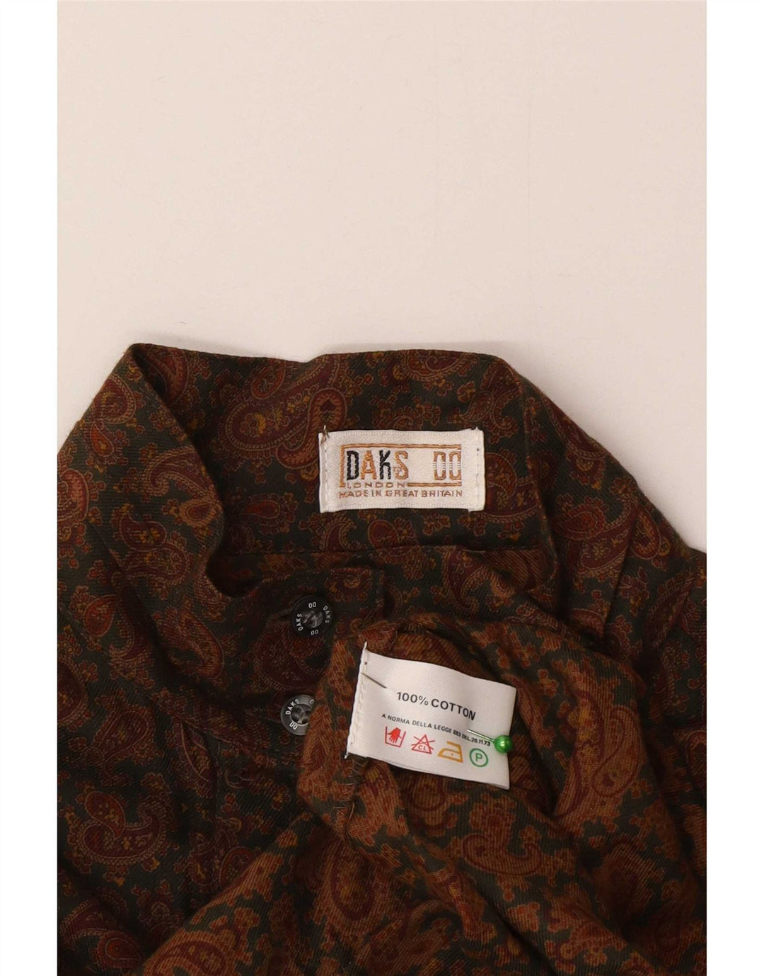 DAKS Chemise Femme UK 12 Marron Moyen Paisley Coton