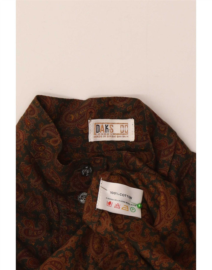 DAKS Chemise Femme UK 12 Marron Moyen Paisley Coton