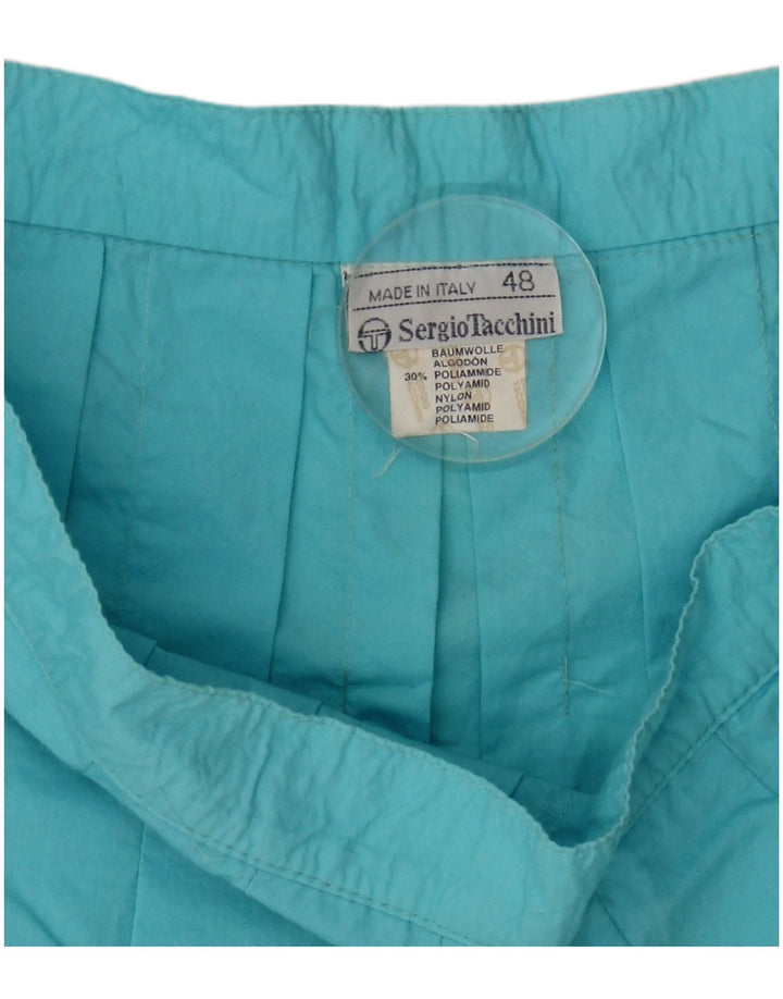 Sergio Tacchini Femme Mini Jupe Plissée W28 Coton Bleu Moyen