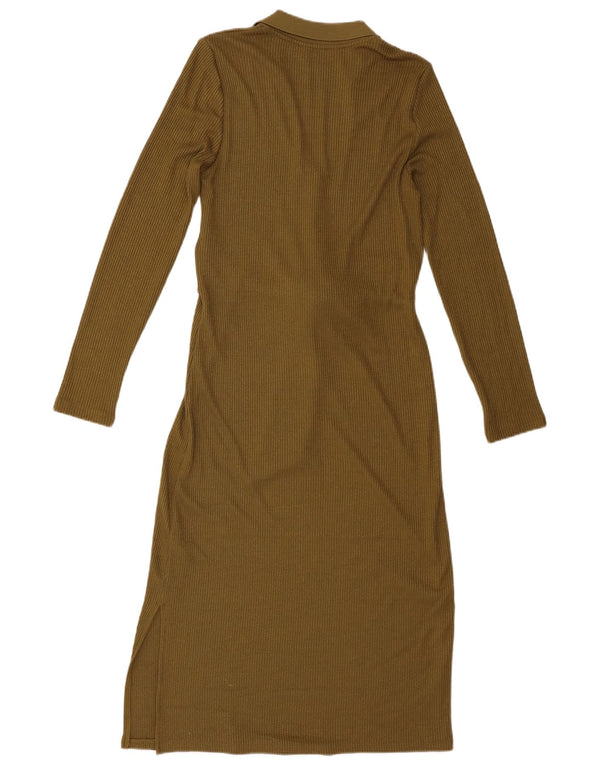 Marks & Spencer Robe pull à manches longues pour femme UK 8 Small Kaki Polyester
