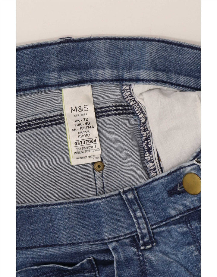 Marks & Spencer Jean droit vieilli pour femme UK 12 Medium W28 L27 Bleu