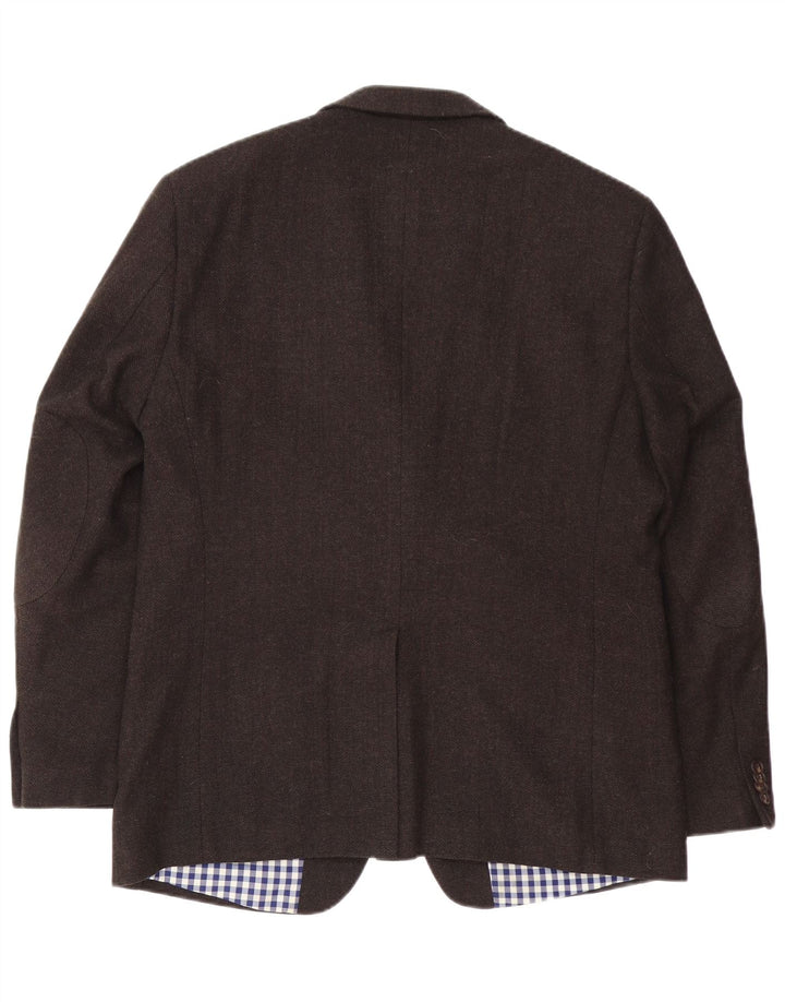 Peckott Veste blazer à 2 boutons pour homme IT 52 XL en laine à chevrons marron