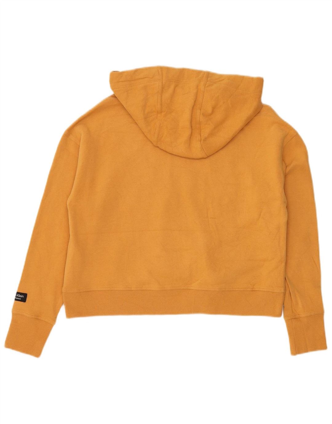 CALVIN KLEIN Pull à capuche court surdimensionné pour femme UK 10 Petit Jaune