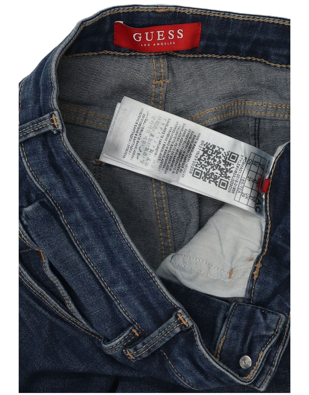 GUESS Jean skinny femme W29 L28 bleu marine en coton