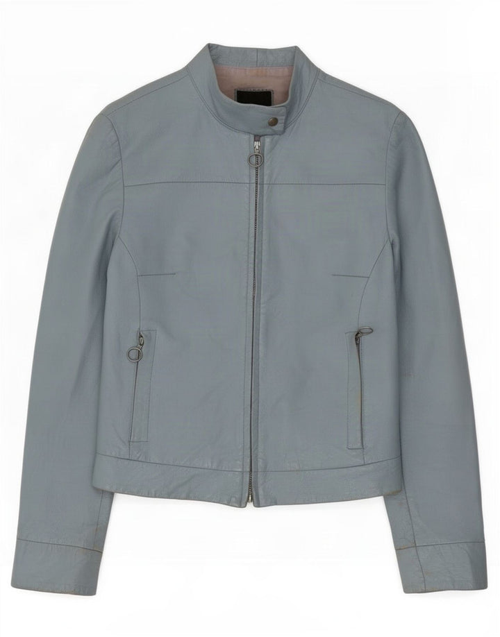XETRA Veste en cuir pour femme UK 10 Small Bleu