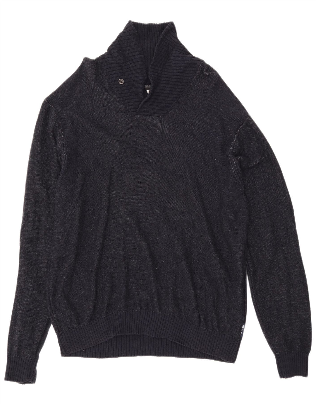 CHAPS Pull Col Châle Homme XL Bleu Marine Moucheté