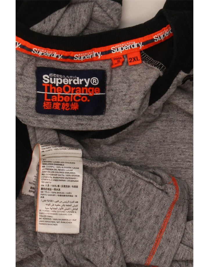 Superdry Haut à manches longues pour homme 2XL Gris Colorblock Coton