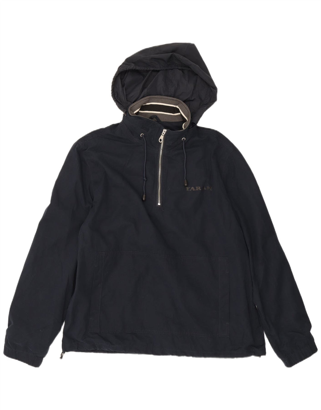 Farah Veste Anorak à capuche pour homme UK 40 Large Bleu marine Polyester