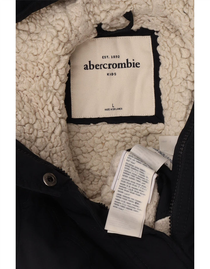 ABERCROMBIE & FITCH Veste bomber à capuche pour fille 11-12 ans Bleu marine Taille L
