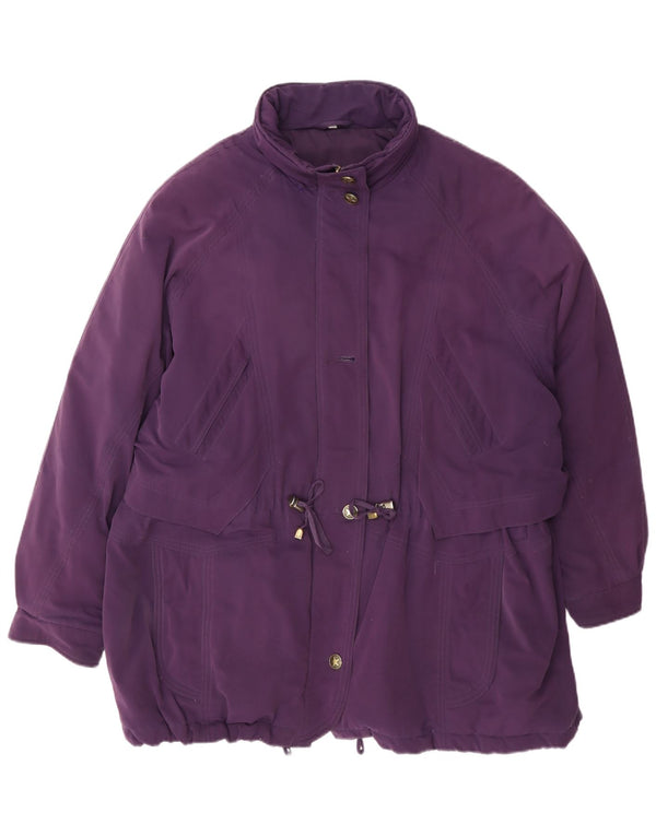 Vintage Womens Oversized Padded Coat EU 46 XL Purple Polyester
