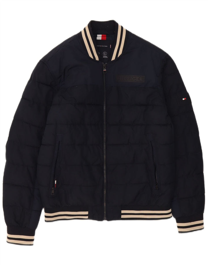 Tommy Hilfiger Veste matelassée pour homme UK 38 Bleu marine moyen Polyester