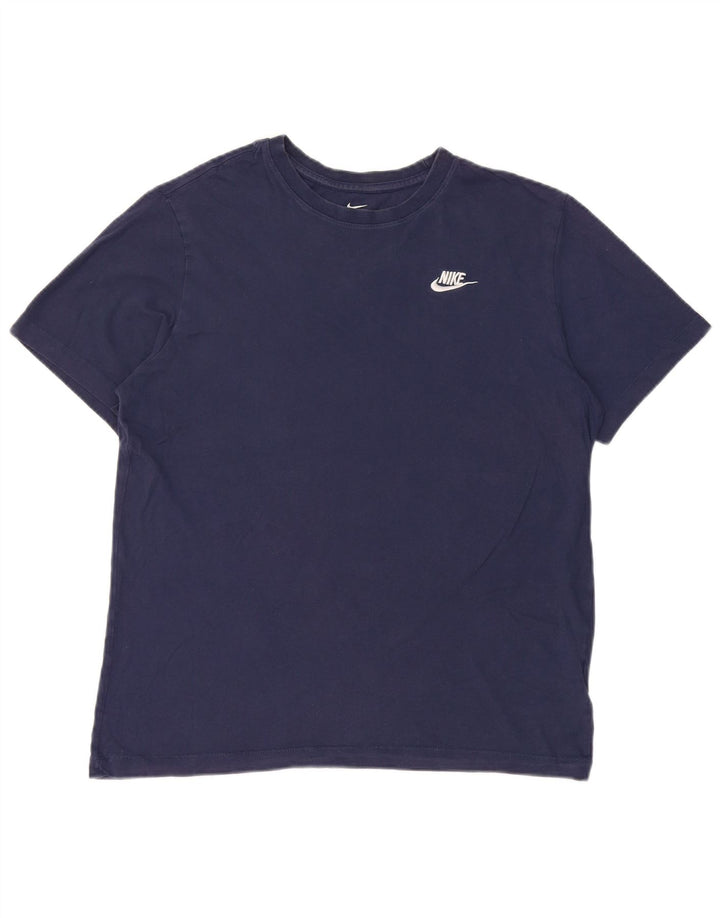 Nike T-Shirt Homme Bleu Marine Moyen Coton