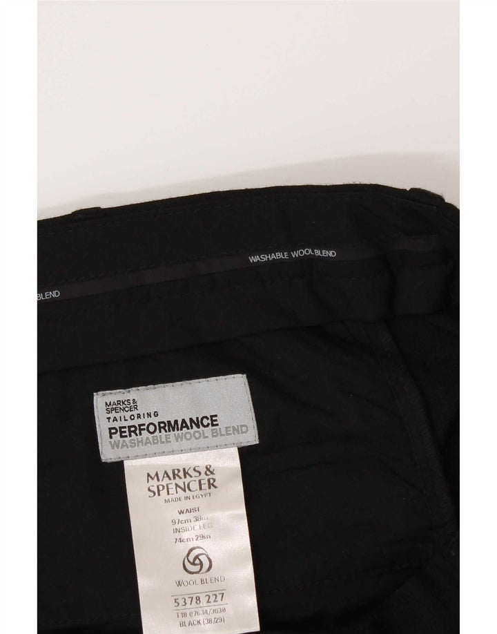 Marks & Spencer Pantalon de costume pour homme W38 L29 Noir Polyester