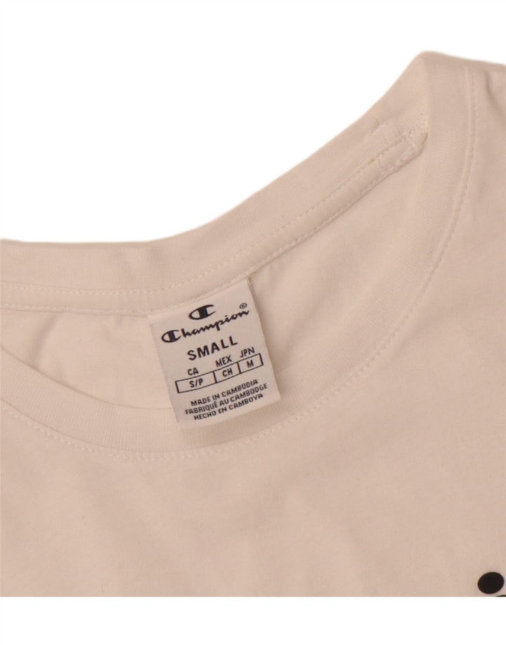 CHAMPION Womens Graphic T-Shirt Top UK 10 Small White