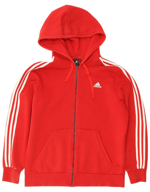 Adidas Pull à capuche zippé pour homme XL Rouge Coton