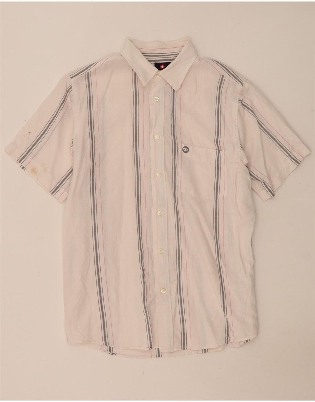 Murphy & Nye Chemise à manches courtes pour homme XL Blanc rayé