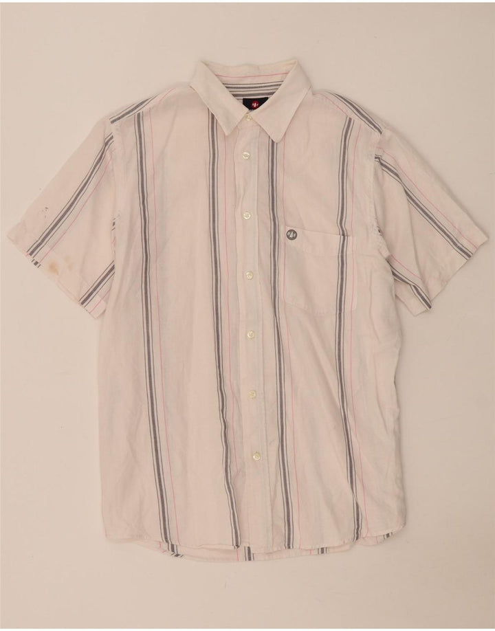 Murphy & Nye Chemise à manches courtes pour homme XL Blanc rayé