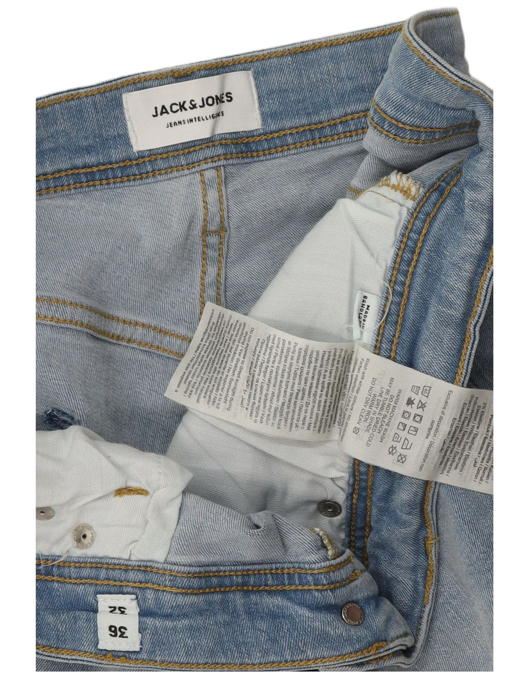 Jack & Jones Jean Slim GLENN W36 L32 Homme Bleu Coton
