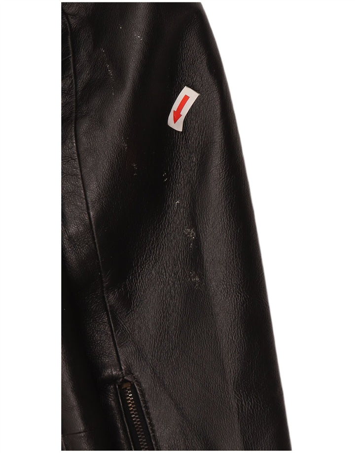 Privilegi Veste Bomber Courte en Cuir Femme IT 44 Cuir Noir Moyen