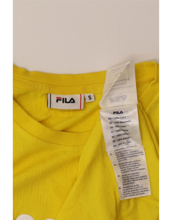 Fila T-Shirt Graphique Homme Petit Jaune Coton