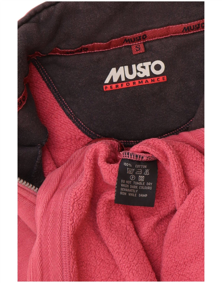 Musto Mens Performance Zip Neck Sweatshirt Jumper Petit Rose Coton
