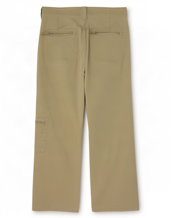 Fila Pantalon cargo droit pour femme UK 14 Large W36 L26 Coton kaki