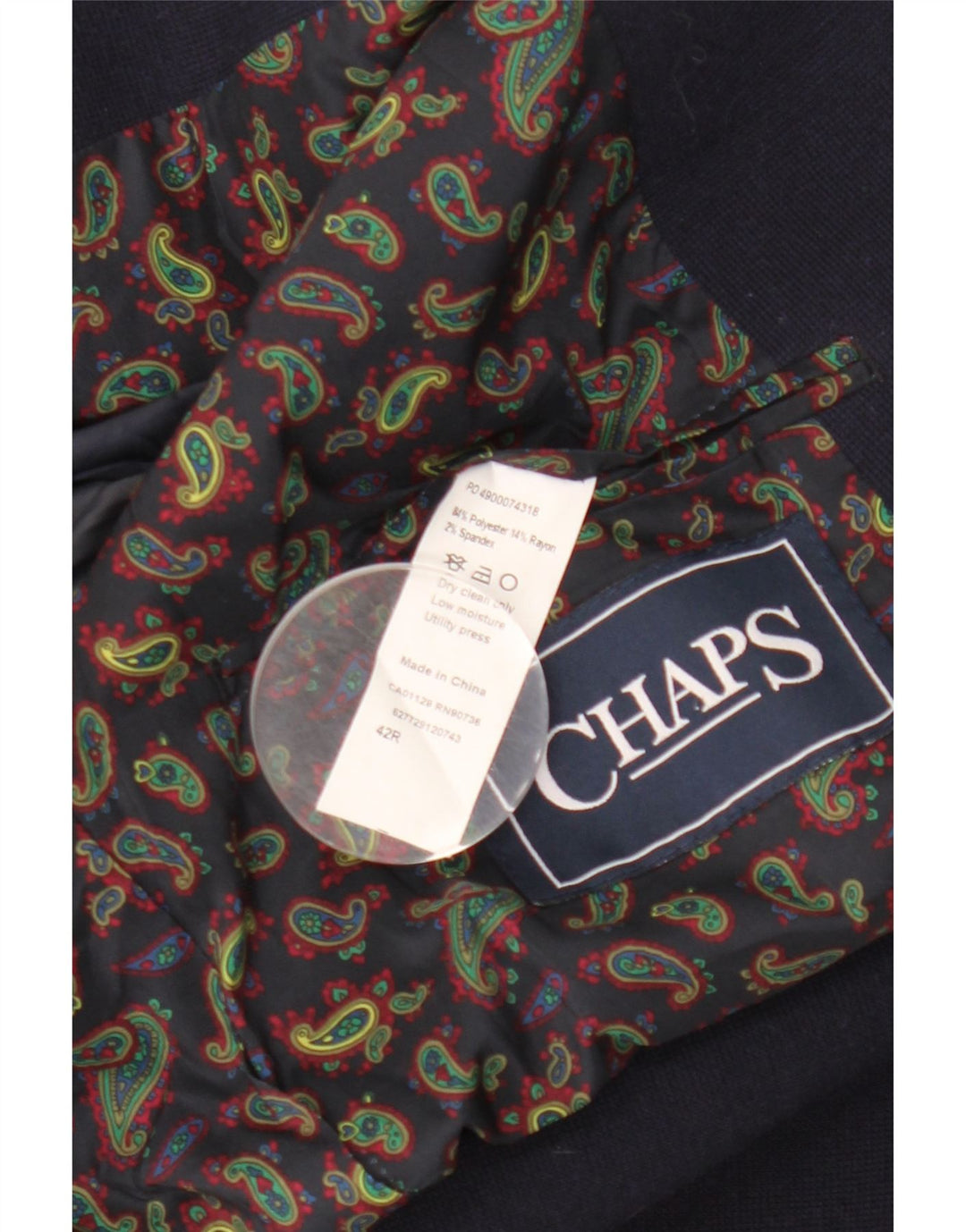 Chaps Veste Blazer 2 Boutons Homme UK 42 XL Bleu Marine Polyester