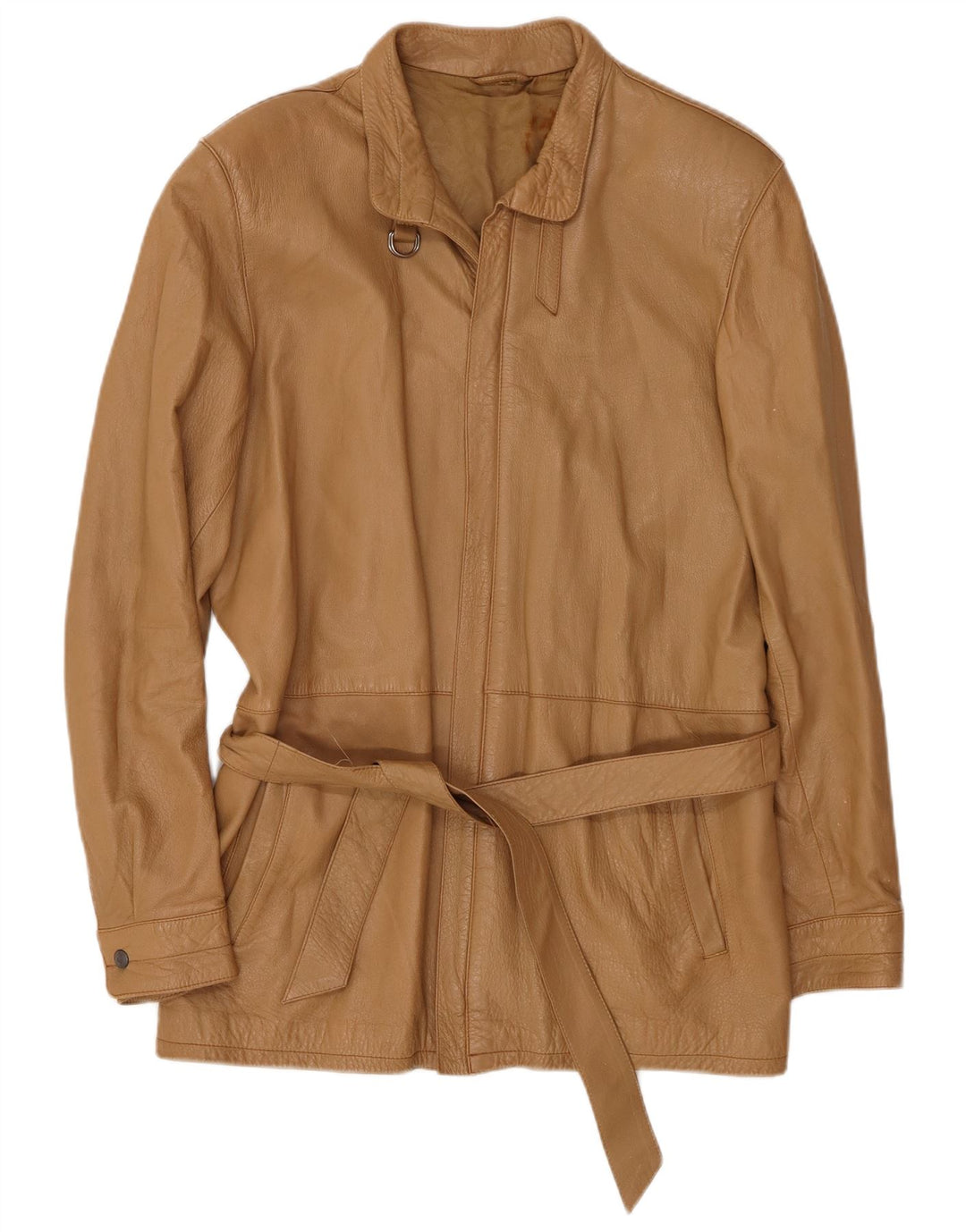 VINTAGE Veste en cuir femme IT 46 Large Marron