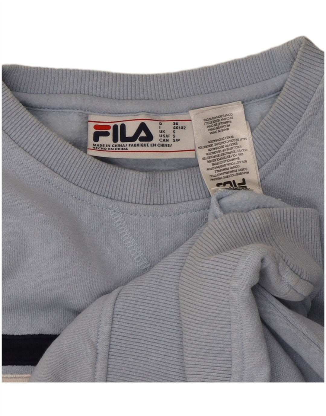 FILA Sweat-shirt surdimensionné pour femme UK 10 Petit Bleu Colorblock
